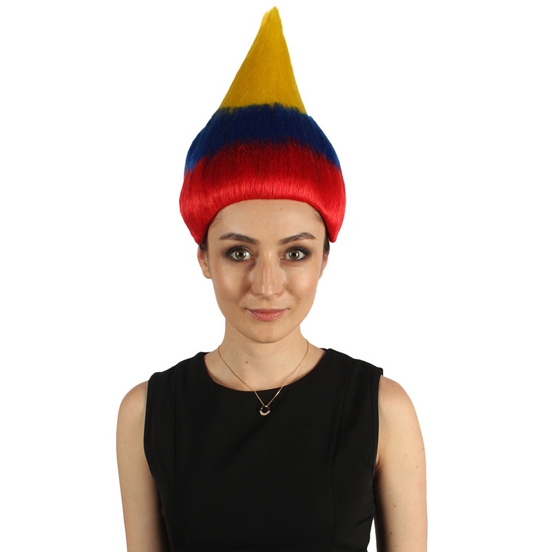 Colombia Flag Sport Troll Wig | Premium Breathable Capless Cap