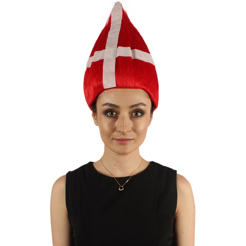 Denmark Flag Sports Troll Wig | Premium Breathable Capless Cap