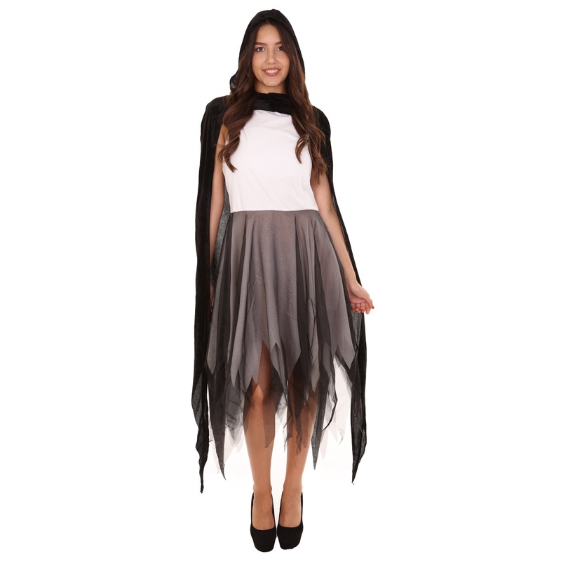 Women's Reaper Costume | Black & White  Fancy Costume