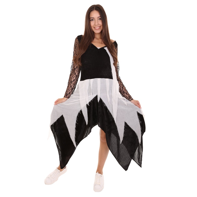 Women's Zombie Bride Costume | Black & White Halloween Costume