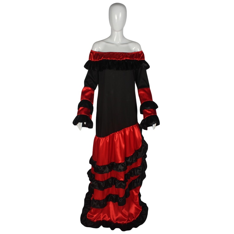 Women's Spanish Senorita Costume | Red & Black Fancy Costume