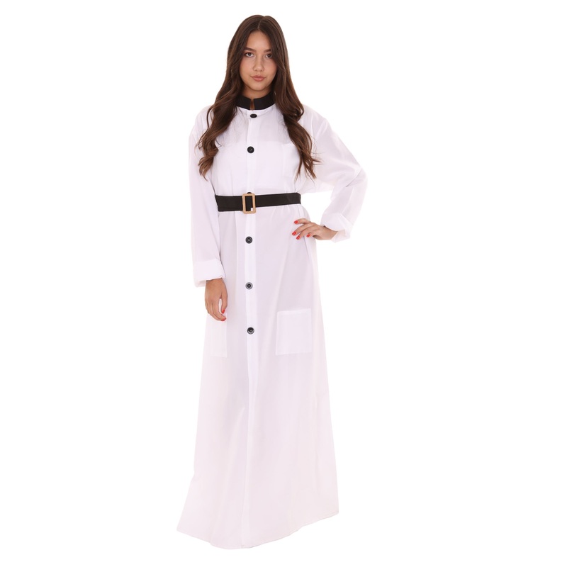 Women's Historical Scientist costume | White & Black Halloween Costume