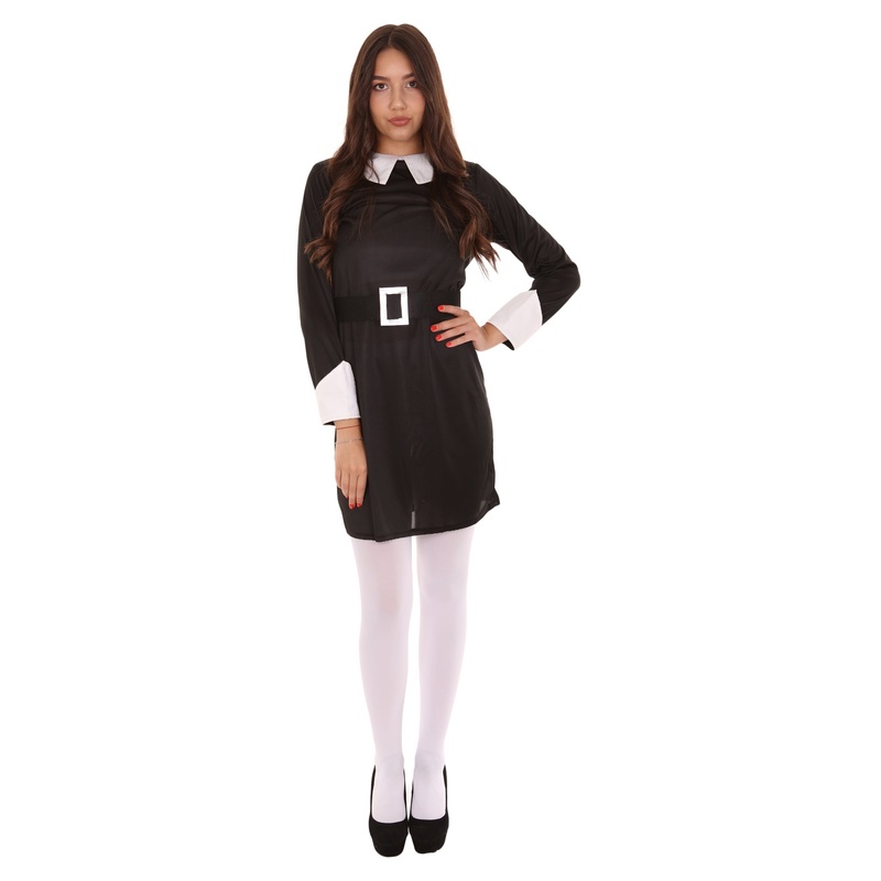 Women's Gothic Girl Black Fancy Costume | Best for Halloween | Flame-retardant Synthetic Fabric
