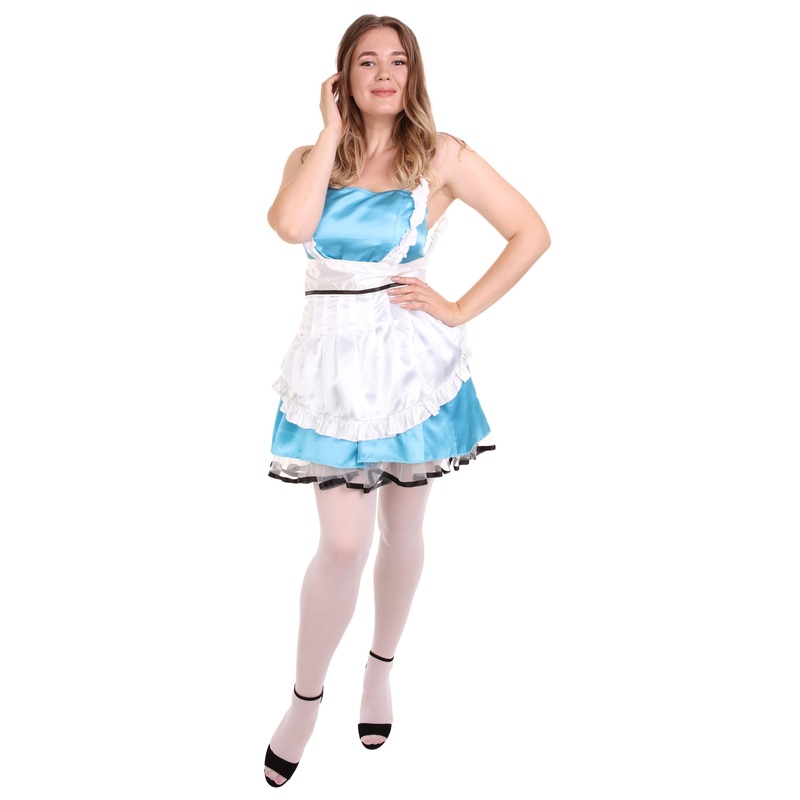 Women's Sexy French Maid Uniform Costume | Aqua Blue Fancy Costume