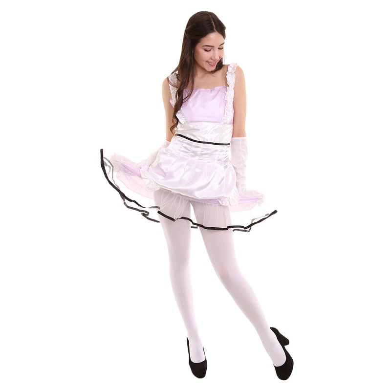 Women's Sexy French Maid Uniform Costume | Light Purple Fancy Costume