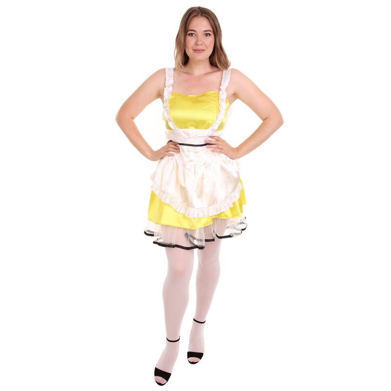 Women's Sexy French Maid Uniform Costume | Yellow Fancy Costume