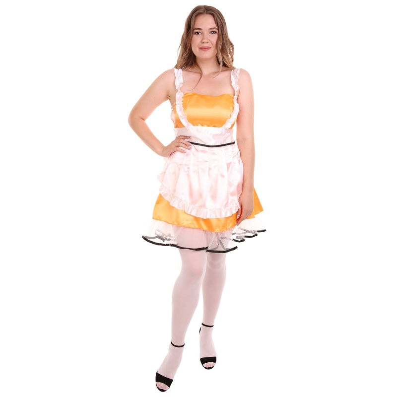 Women's Sexy French Maid Uniform Costume | Orange Fancy Costume