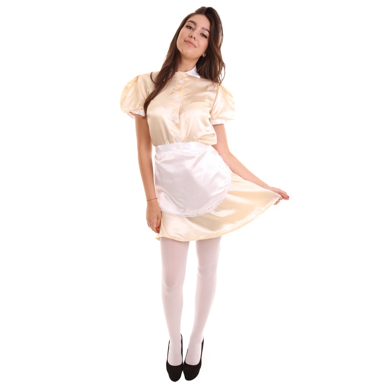 Women's French Apron Maid Uniform Costume | Copper Fancy Costume