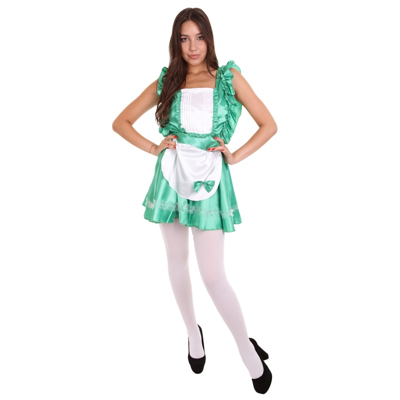 Women's Naught French Maid Uniform Costume | Green Fancy Costume