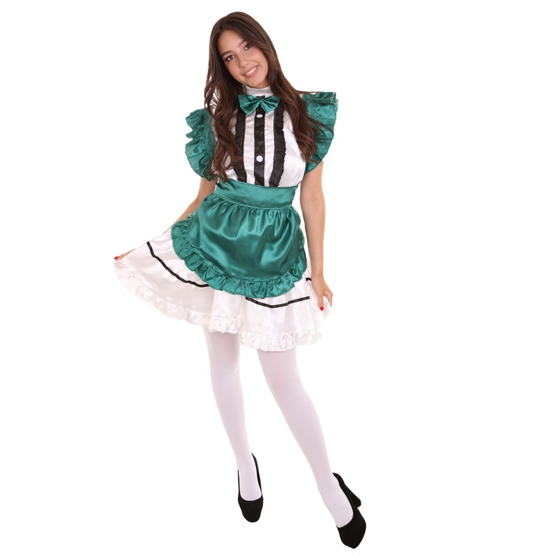 Women's Anime Fancy French Maid Fancy Uniform Costume | Dark Green Fancy Costume