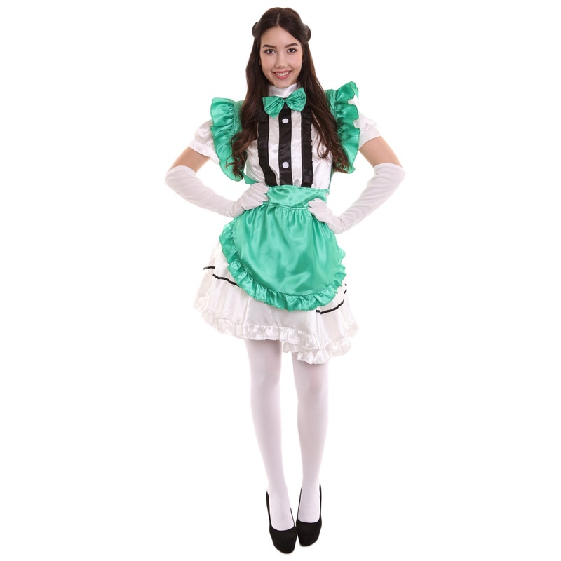 Women's Anime Fancy French Maid Fancy Uniform Costume | Green Fancy Costume