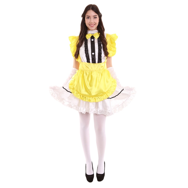 Women's French Sexy Maid Costume | Yellow Fancy Costume.