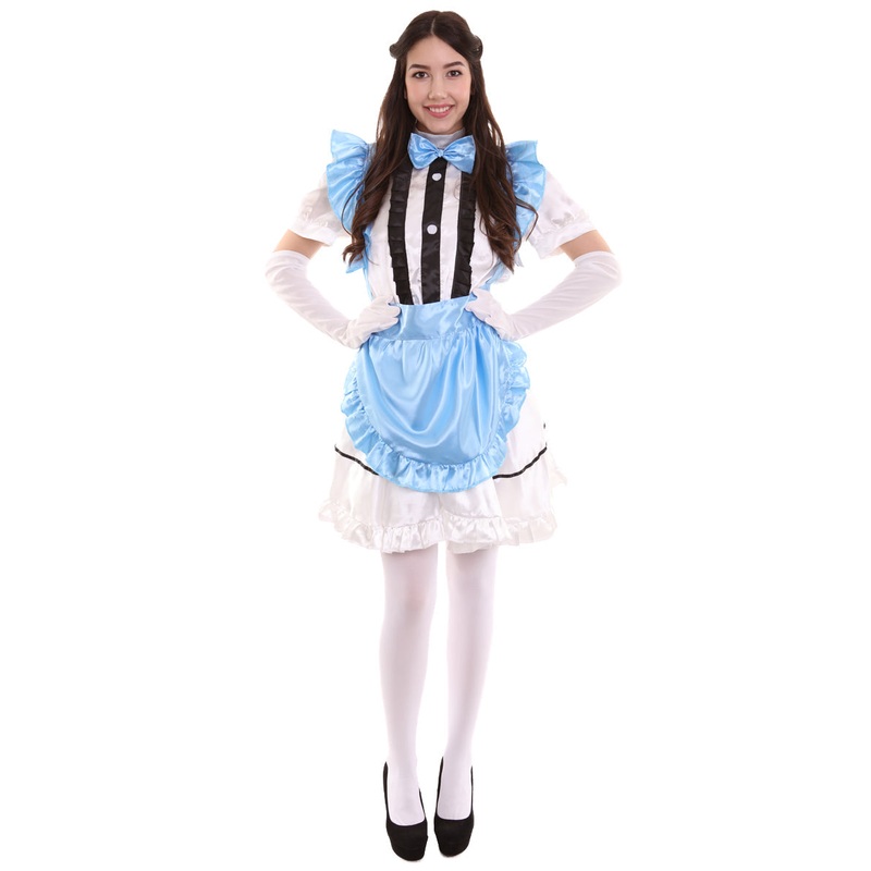 Women's Anime Fancy French Maid Fancy Uniform Costume | Medium Blue Fancy Costume