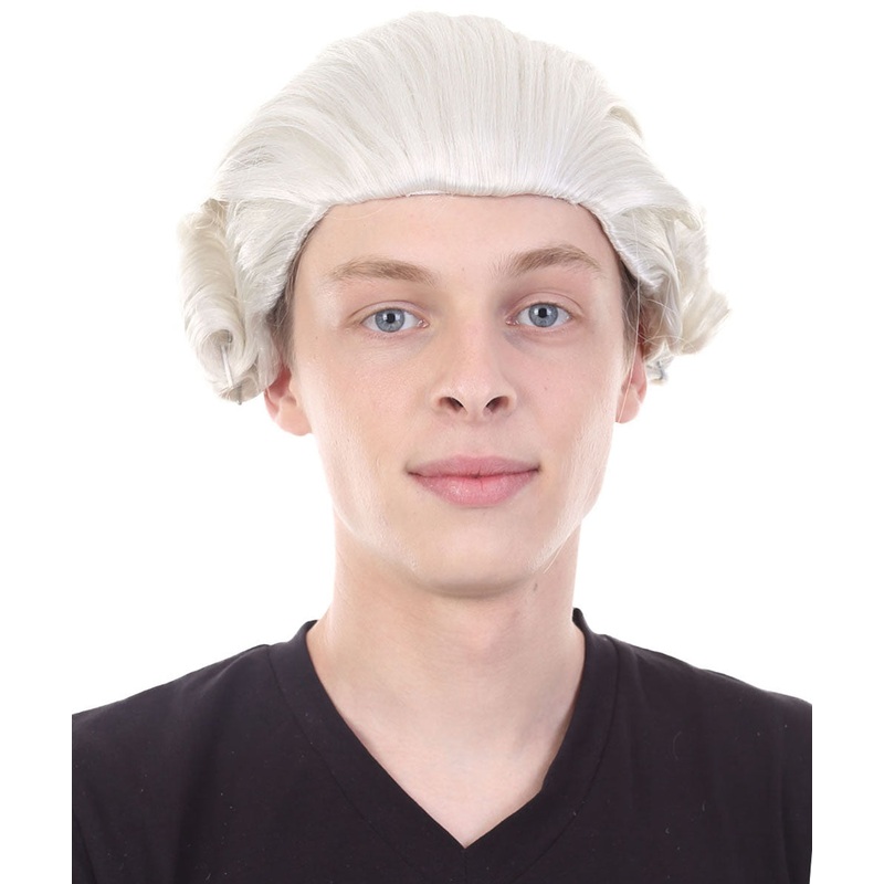 Colonial Wig | White TV/Movie Wigs | Premium Breathable Capless Cap