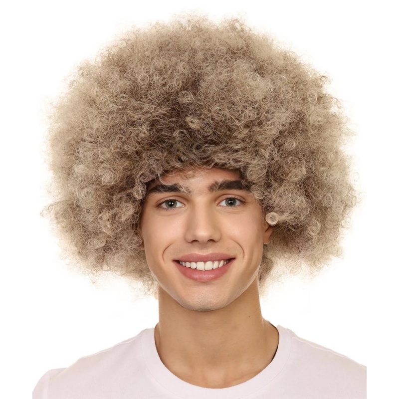 Afro Brown Wig | Super Jumbo Afro Fancy Halloween Wigs | Premium Breathable Capless Cap Design