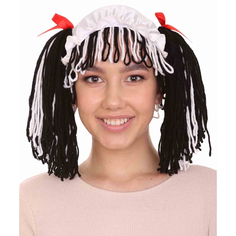 Womens Rag Doll Girl Wig | Black and White Storybook & Fairytale Wigs