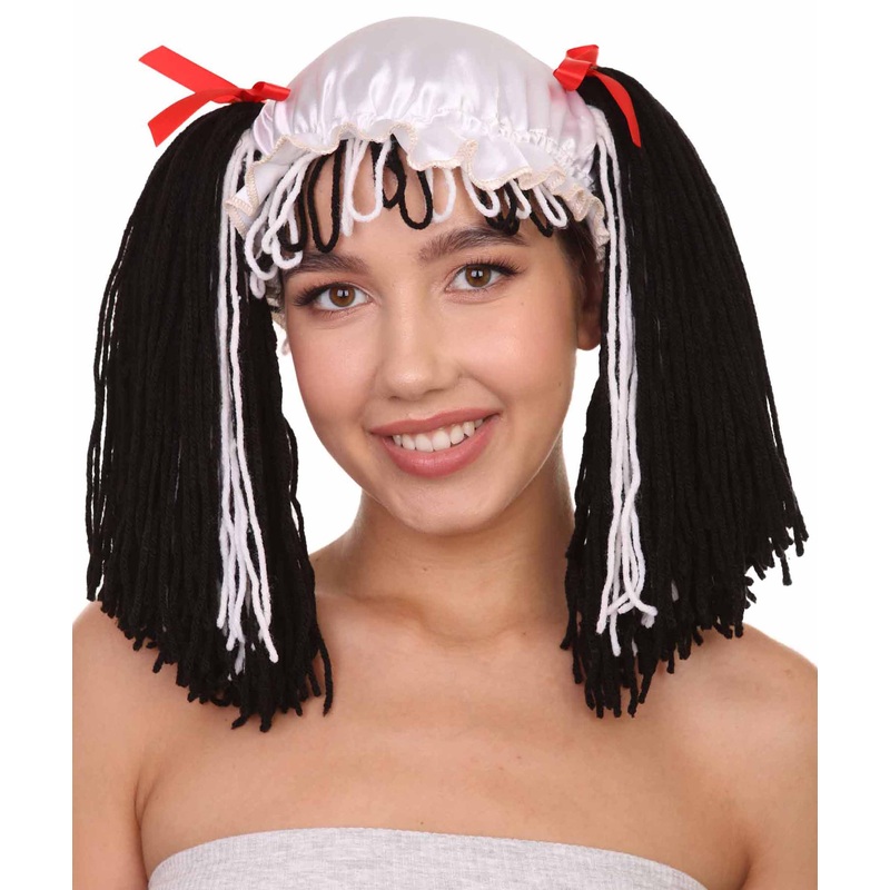 Womens Rag Dolly Wig | Black and White Storybook & Fairytale Wigs