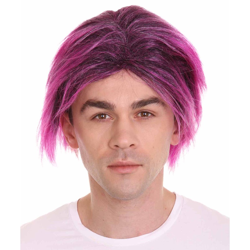 80's Rock Star Dark Purple Wig | Rock / Disco Wigs | Premium Breathable Capless Cap
