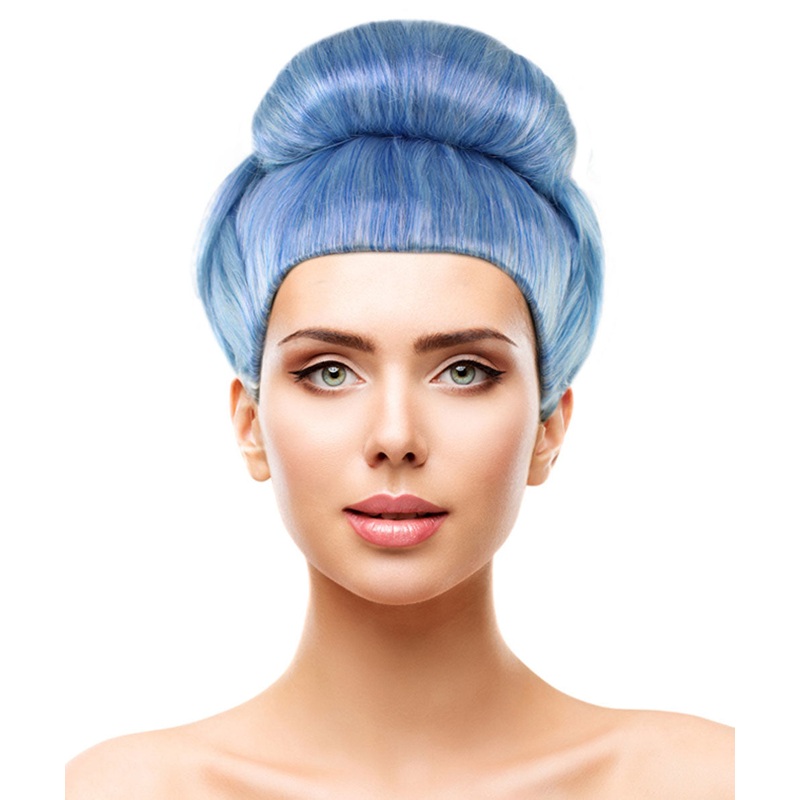 Womens Singer16th Century Aristocracy Wig | Blue Celebrity Wigs | Premium Breathable Capless Cap