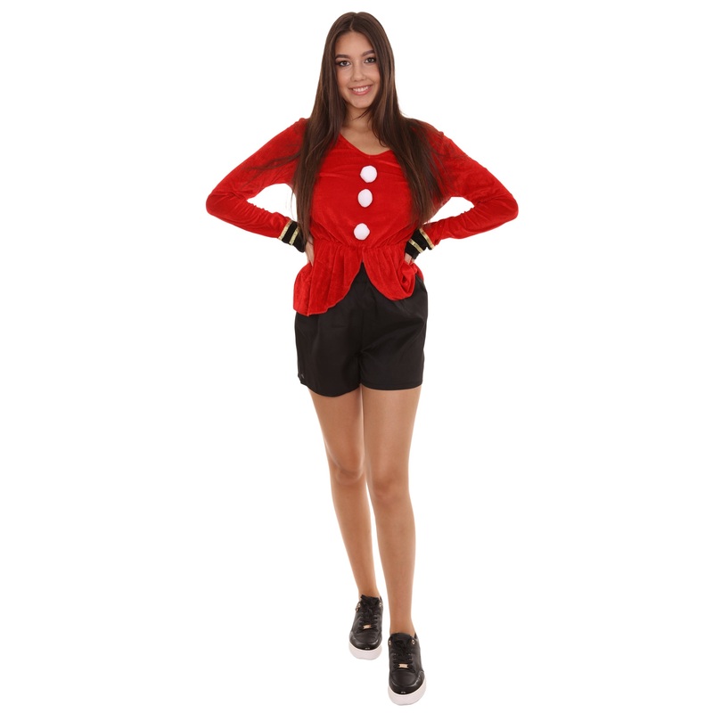 Women's Circus Ringmaster Funny Costume | Red & Black Halloween Costume