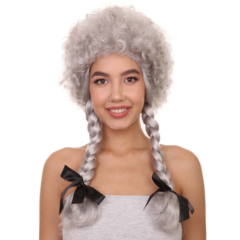 Womens Sinister Crimped Witch Wig | Grey Scary Wigs | Premium Breathable Capless Cap