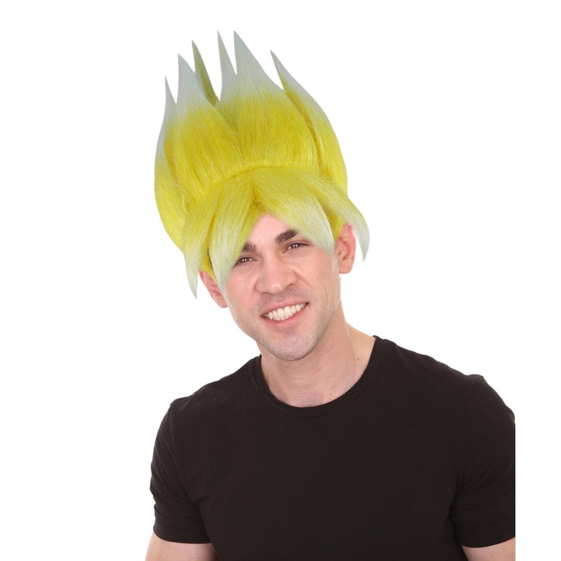 Anime Spike Wig | Yellow TV/Movie Wigs | Premium Breathable Capless Cap