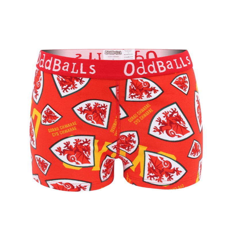 FA Wales Red - Ladies Boxers|Size 6|Size 8|Size 10|Size 12|Size 14|Size 16|Size 18|Size 20