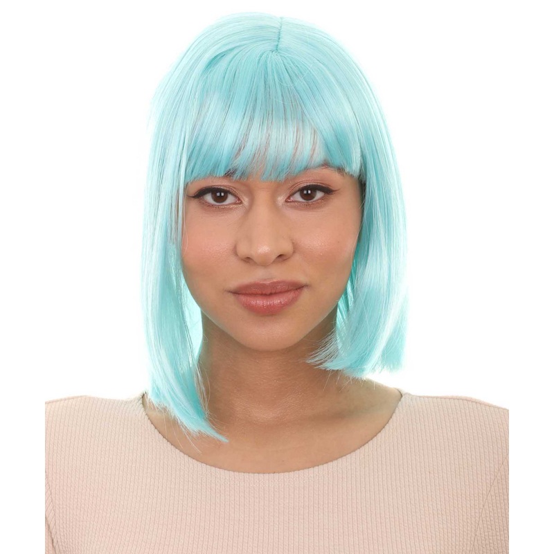 Womens Manga Anime Wig | Blue Fancy TV/Movie Wigs | Premium Breathable Capless Cap