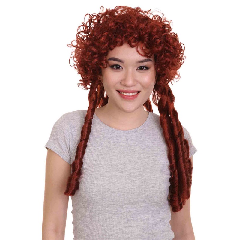 Womens Renaissance Lady Colonial Wig | Red Historical Wigs | Premium Breathable Capless Cap