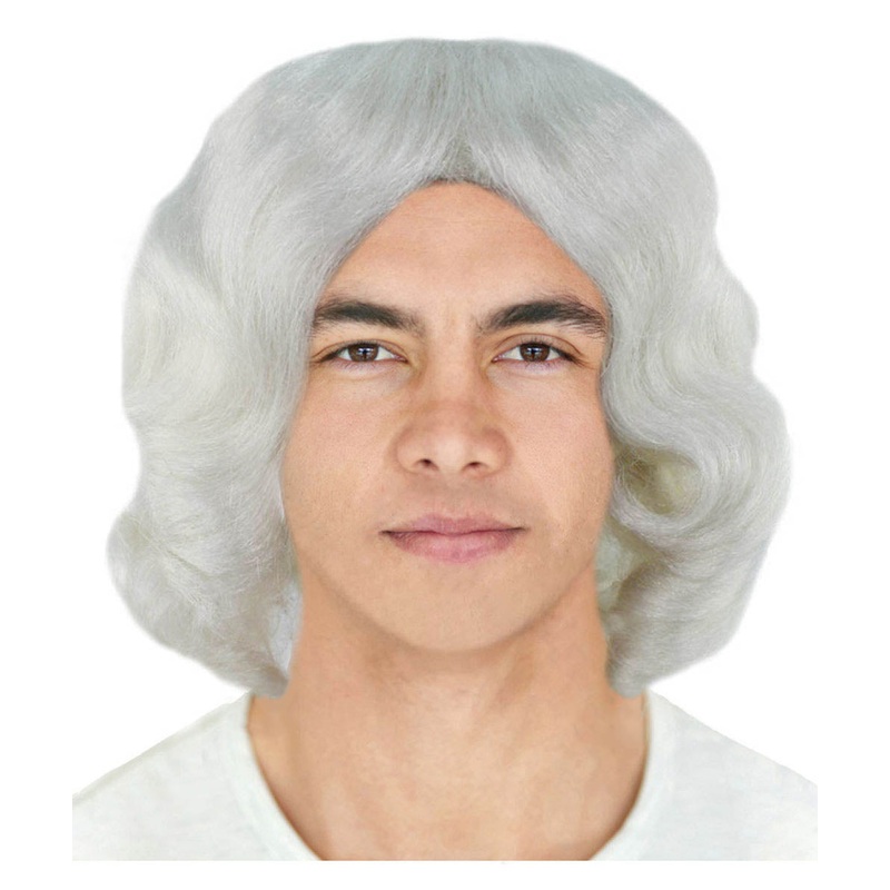 Colonial Curly Wavy Wigs | White Historical Wigs | Premium Breathable Capless Cap