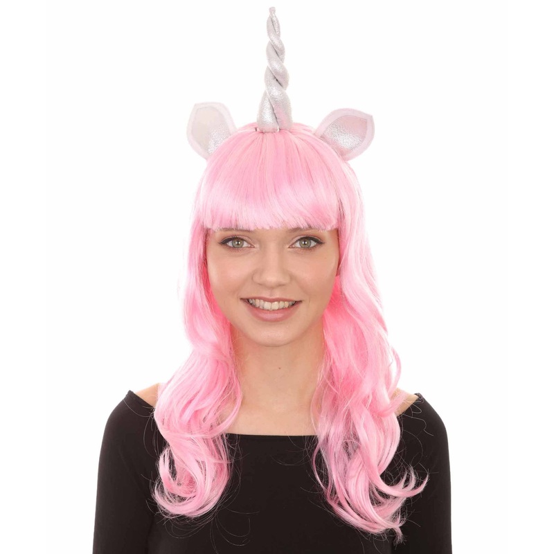 Womens Unicorn Horn and Ears Wig | Pink Unicorn Wigs | Premium Breathable Capless Cap