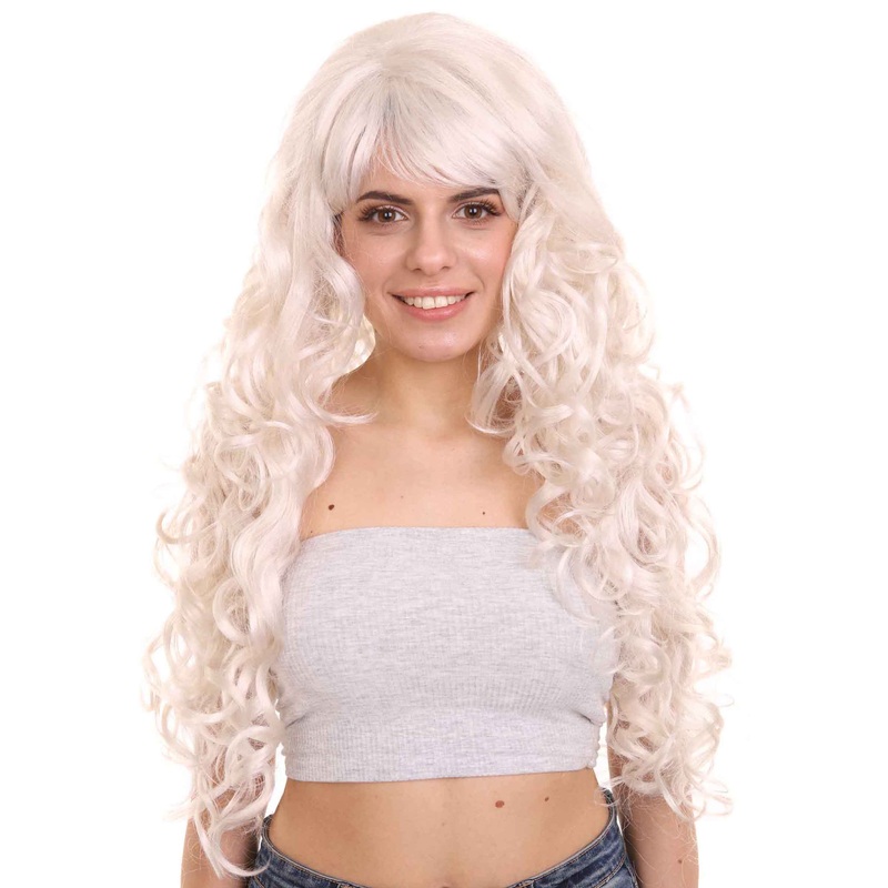 Womens Super Hero Cat Long Curly Wig | Grey TV/Movie Wigs | Premium Breathable Capless Cap