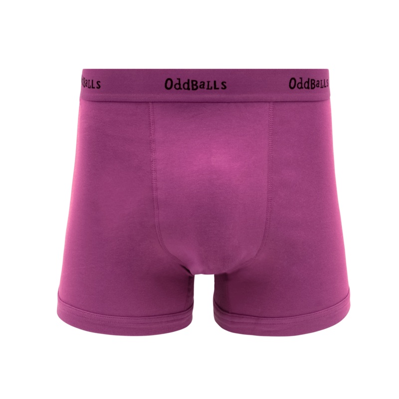Purple & Black - Mens Cotton Boxer Shorts
