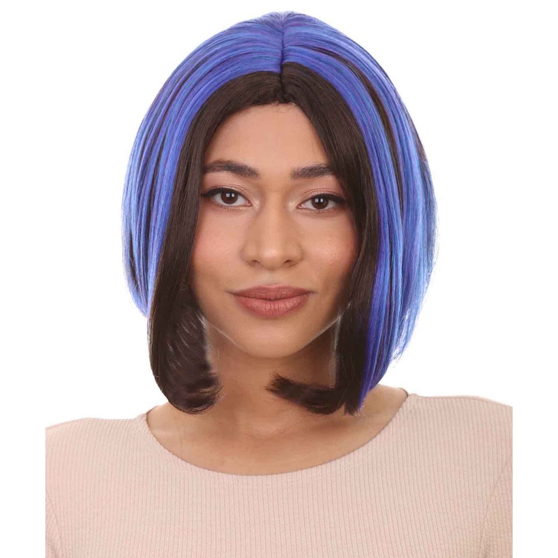 Womens Monster Fancy Wig , Blue & Black TV/Movie Wigs , Premium Breathable Capless Cap