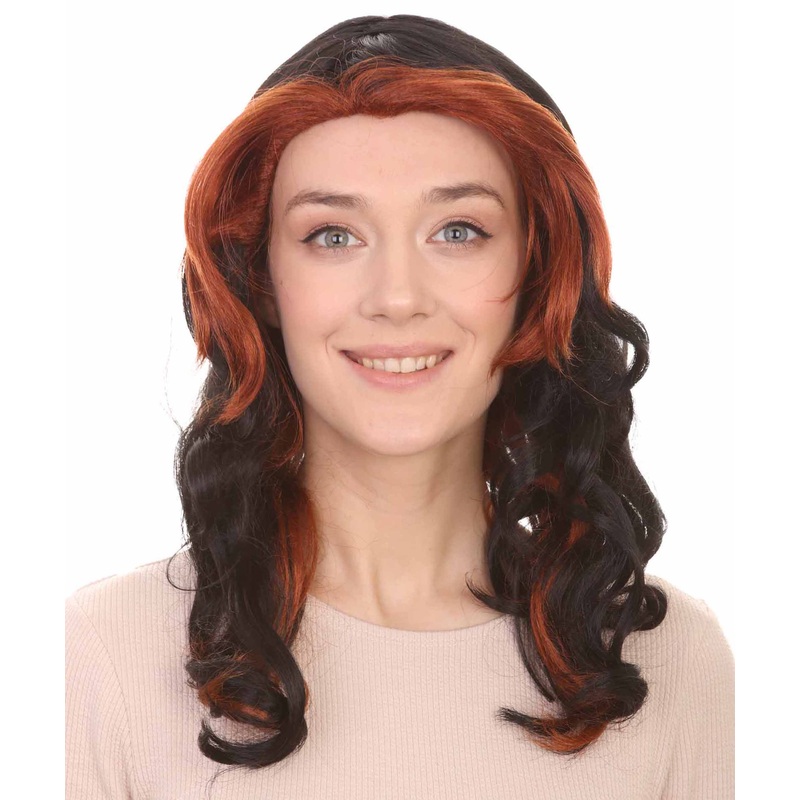 Womens Monster Wig , Black and Orange TV/Movie Wigs , Premium Breathable Capless Cap