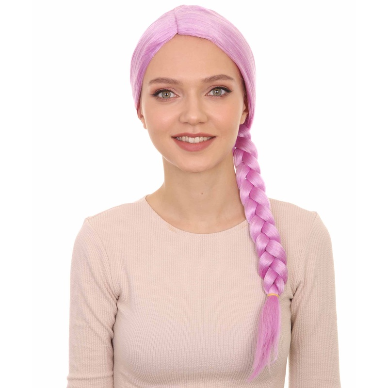 Womens Slovenia Braided Wig Song Contest 2018 , Purple Celebrity Wigs , Premium Breathable Capless Cap