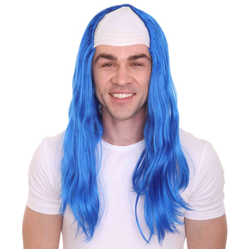 Creepy Clown Blue Scary Wig|Adult