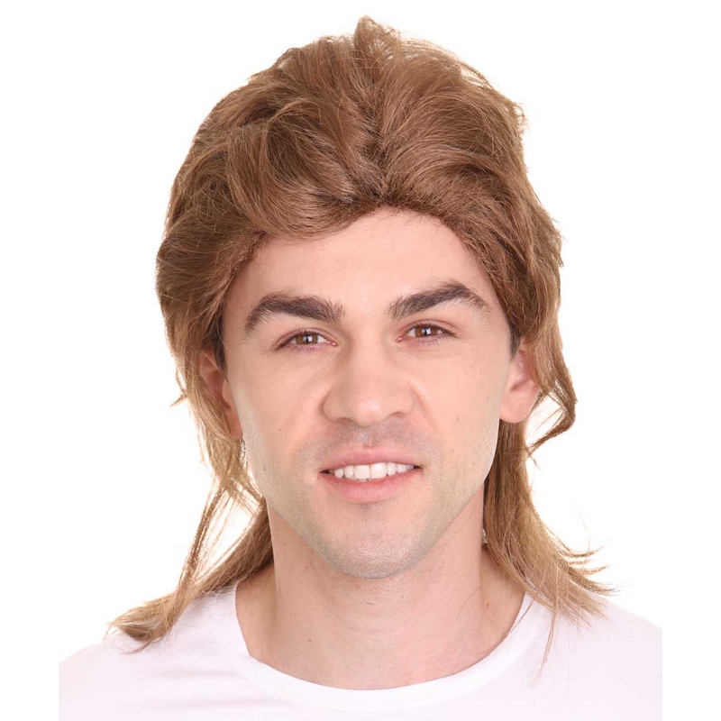 Disco 80's Mullet Wig | Brown Vintage Wigs | Premium Breathable Capless Cap