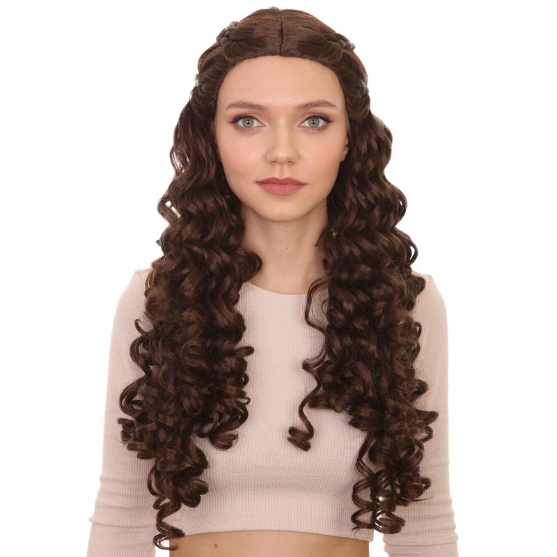 Womens Medieval Princess Wig | Brown Historical Wigs | Premium Breathable Capless Cap