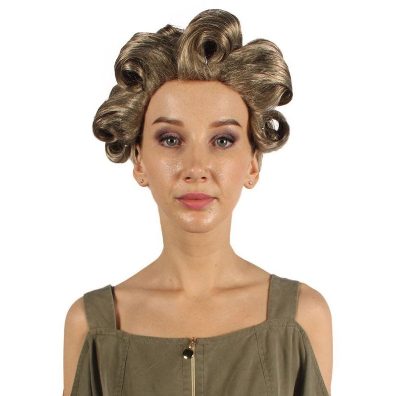 Womens Old Lady Wig | Brown Vintage Wigs | Premium Breathable Capless Cap
