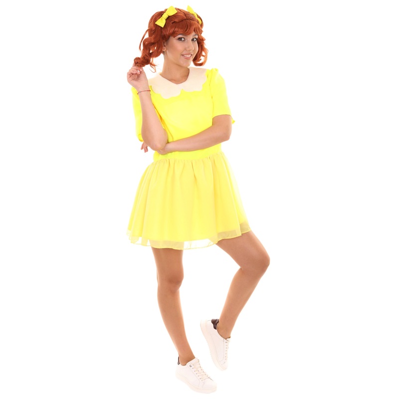 Women's Doll Collar Dress Celebrity Costume | Yellow Fancy Costume