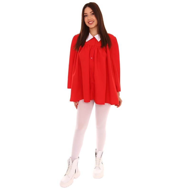 Women's Sleeves Dress Celebrity Costume | Red Fancy Costume