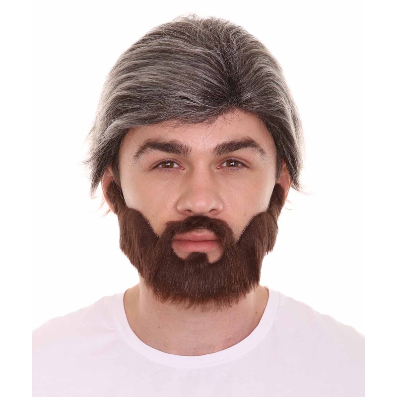 Comedian Wig with Full Beard Set | Mixed Color Celebrity Wigs | Premium Breathable Capless Cap