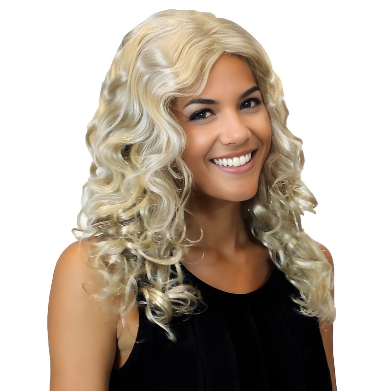 Blonde Passion Womens Wig | Long Curly Glamour Fancy Halloween Wig
