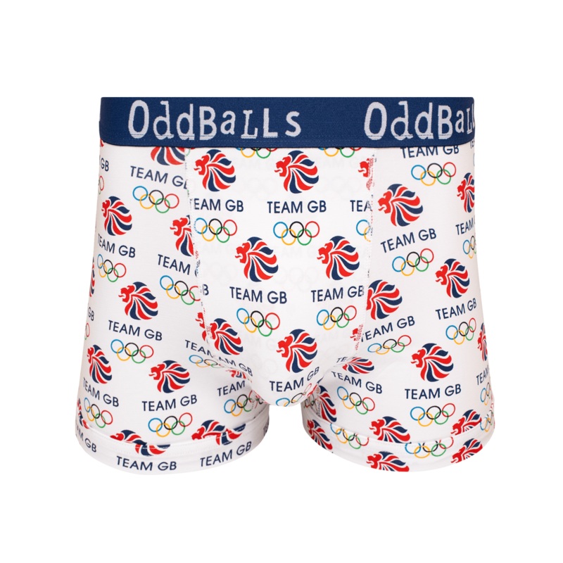 Team GB - White - Mens Cotton Boxer Shorts