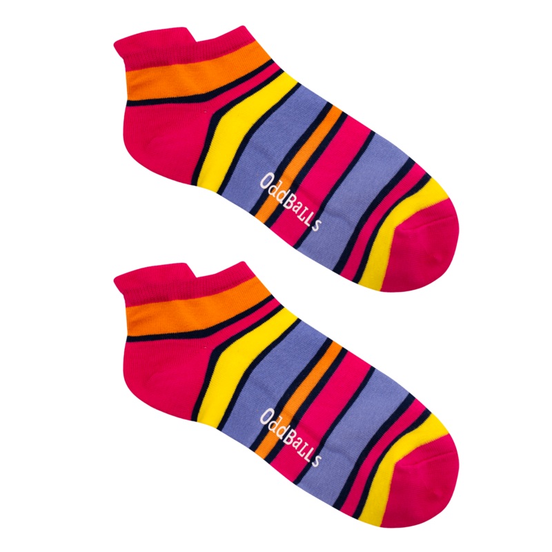 Pink Dual Stripes - Ankle Trainer Socks
