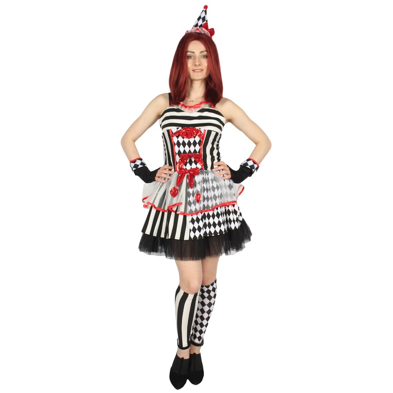 Women's Frightful Clown Scary Costume | Multi Halloween Costume