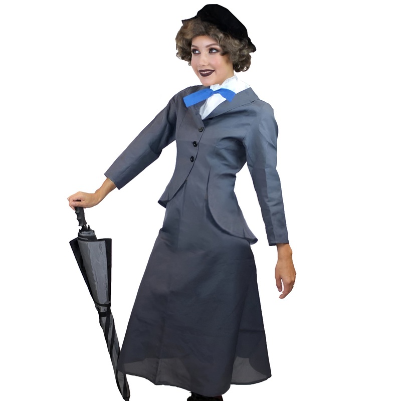 Women's English Nanny Costume | Shadow Grey Fancy Costume