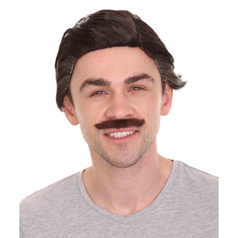 Animation Movie Character Breathable Capless Cap Designed Wig and Moustache Set , Premium Breathable Capless Cap