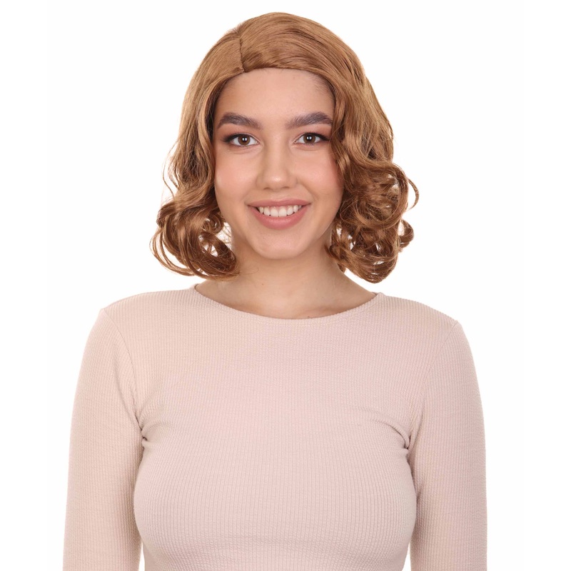 Womens TV Series Mad Betty Wig | Medium Brown Fancy Wig | Premium Breathable Capless Cap| Flame-retardant Synthetic Fiber| Best Halloween Wig